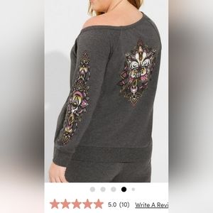 Everyday Fleece Off The Shoulder Long Sleeve Active Sweatshirt - Torrid